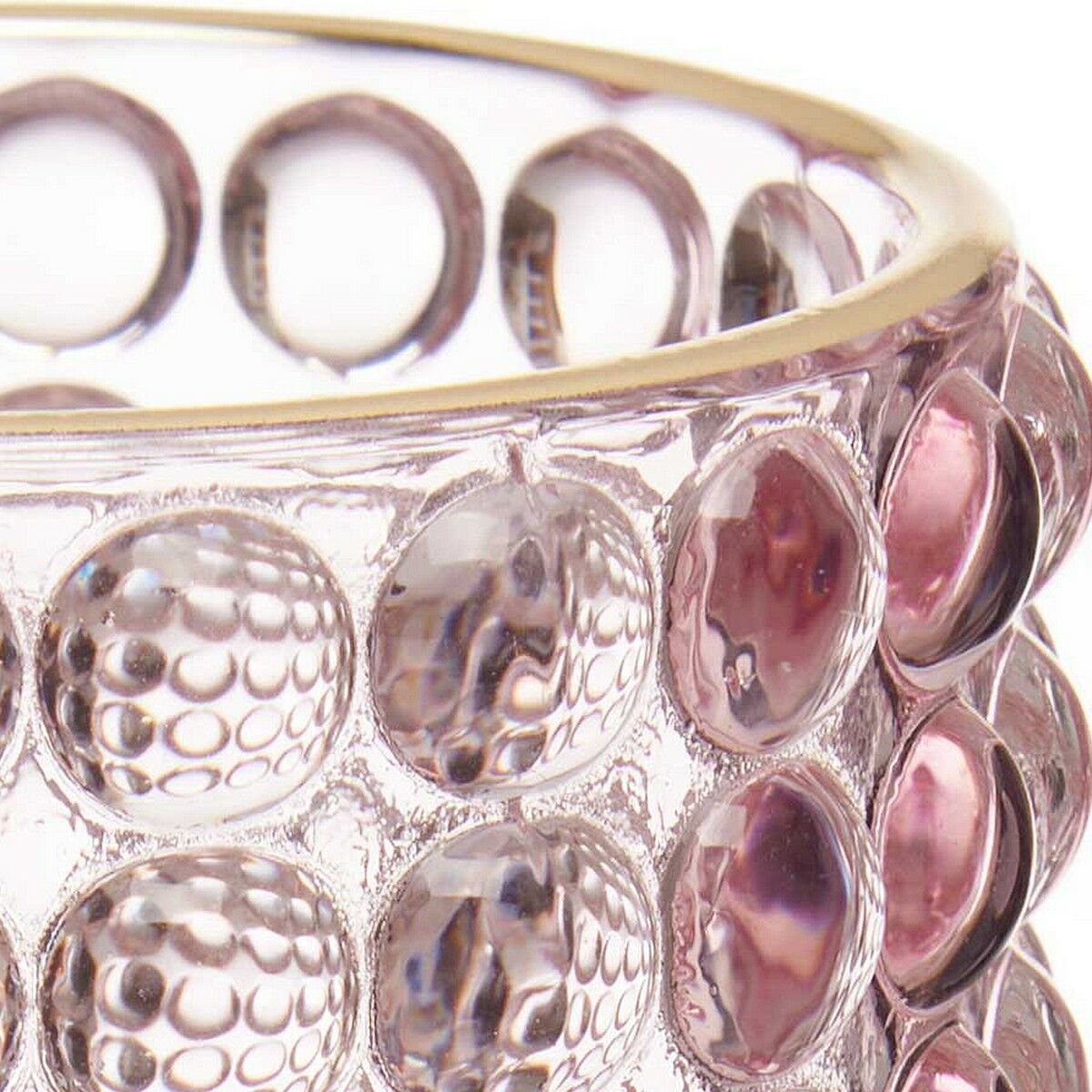 Ljusstakar Poäng Rosa Gyllene Glas (8,5 x 12,5 x 8,5 cm) - 2