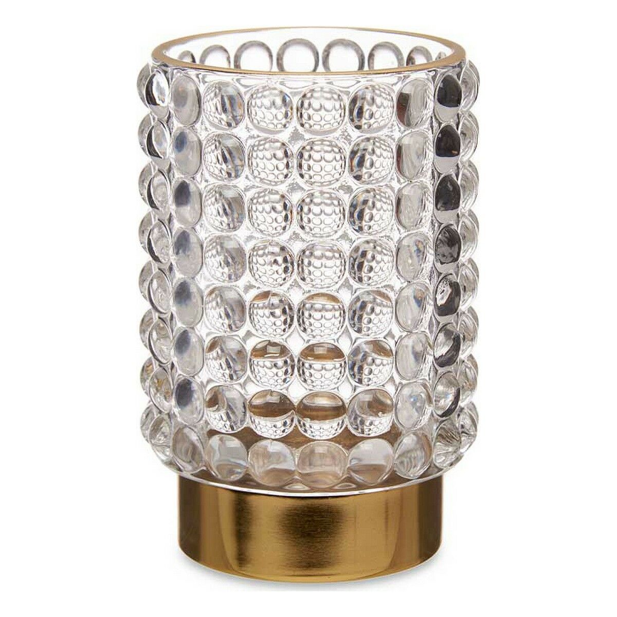 Ljusstakar Poäng 8,5 x 12,5 x 8,5 cm Gyllene Transparent Glas