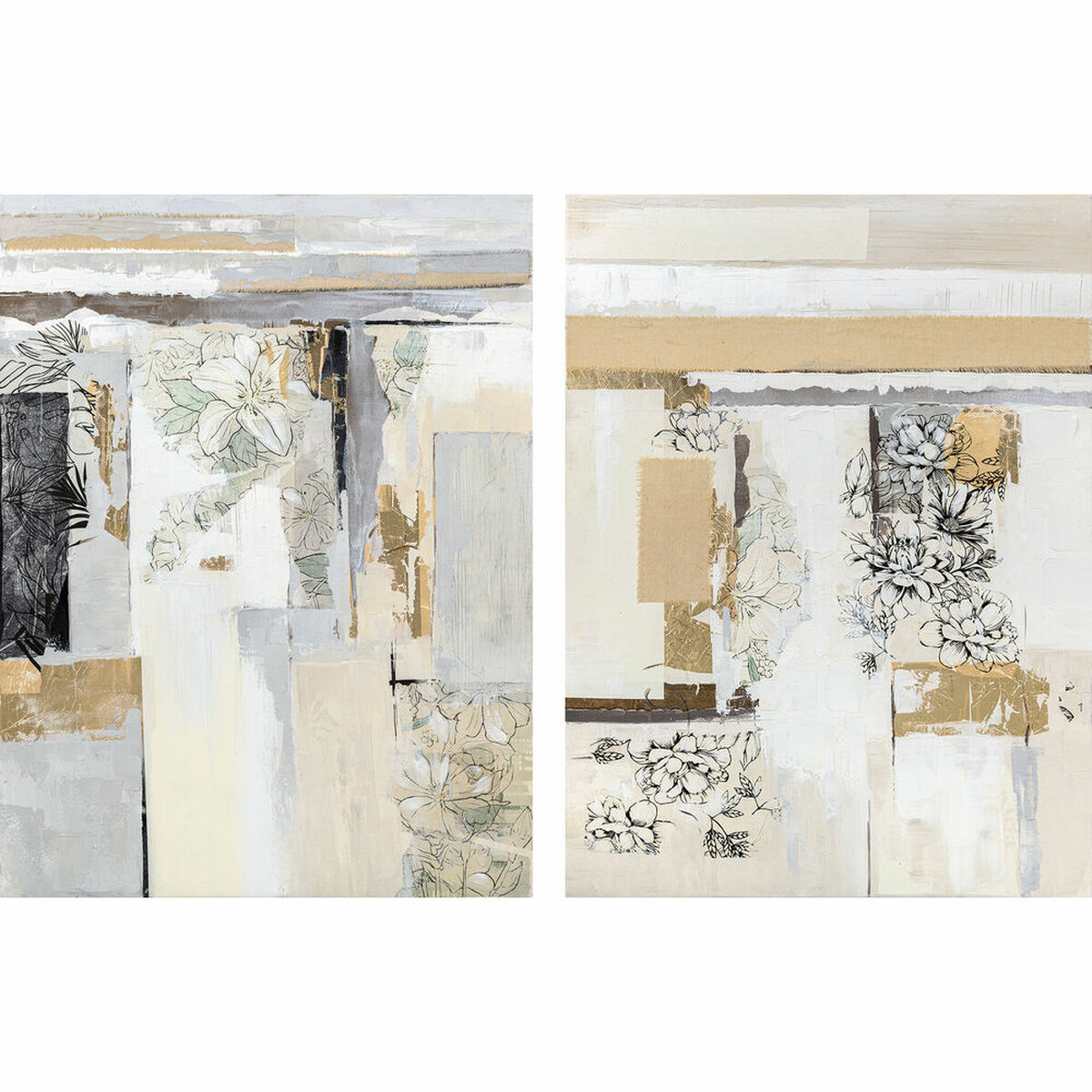 Tavla DKD Home Decor 90 x 2,4 x 120 cm Abstrakt Modern (2 antal) - 4
