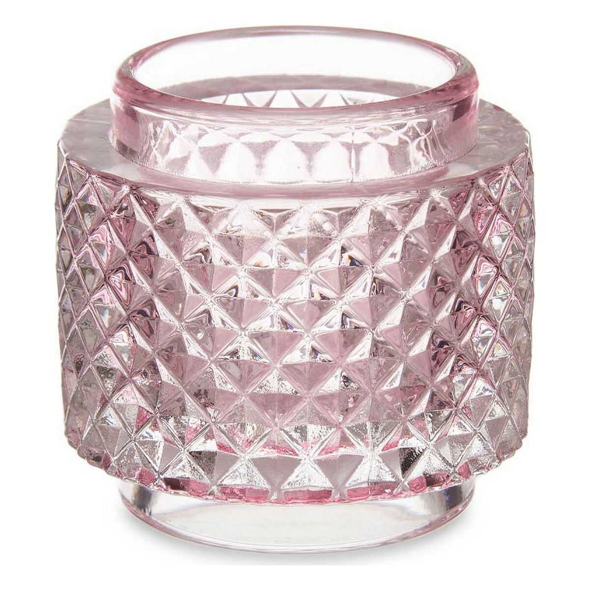 Ljusstakar Rosa Glas (7,5 x 7,5 x 7,5 cm)