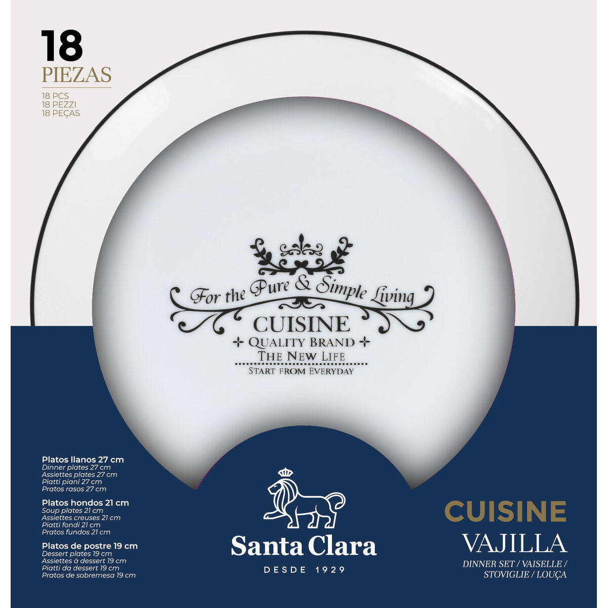 Matservis Santa Clara Cuisine 18 Delar Porslin Rund - 3