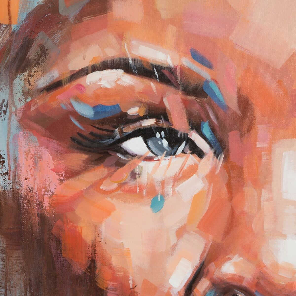 Kanvas SEMANA 100 x 3,5 x 100 cm Ansikte - 4