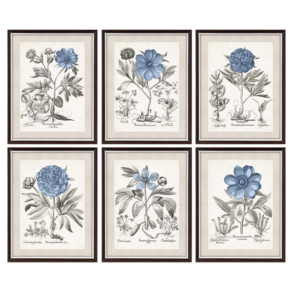 Tavla DKD Home Decor Virágok Modern 50 x 2 x 65 cm (6 Delar) - 2