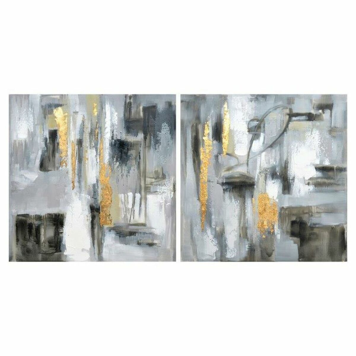 Tavla DKD Home Decor Abstrakt 80 x 3 x 80 cm Loft (2 antal) - 4