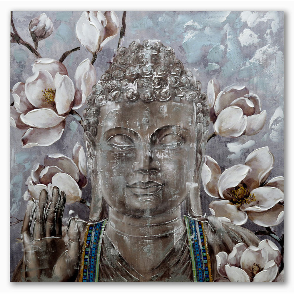 Tavla DKD Home Decor Virágok Blommig Orientalisk 100 x 3 x 100 cm (2 antal) - 3