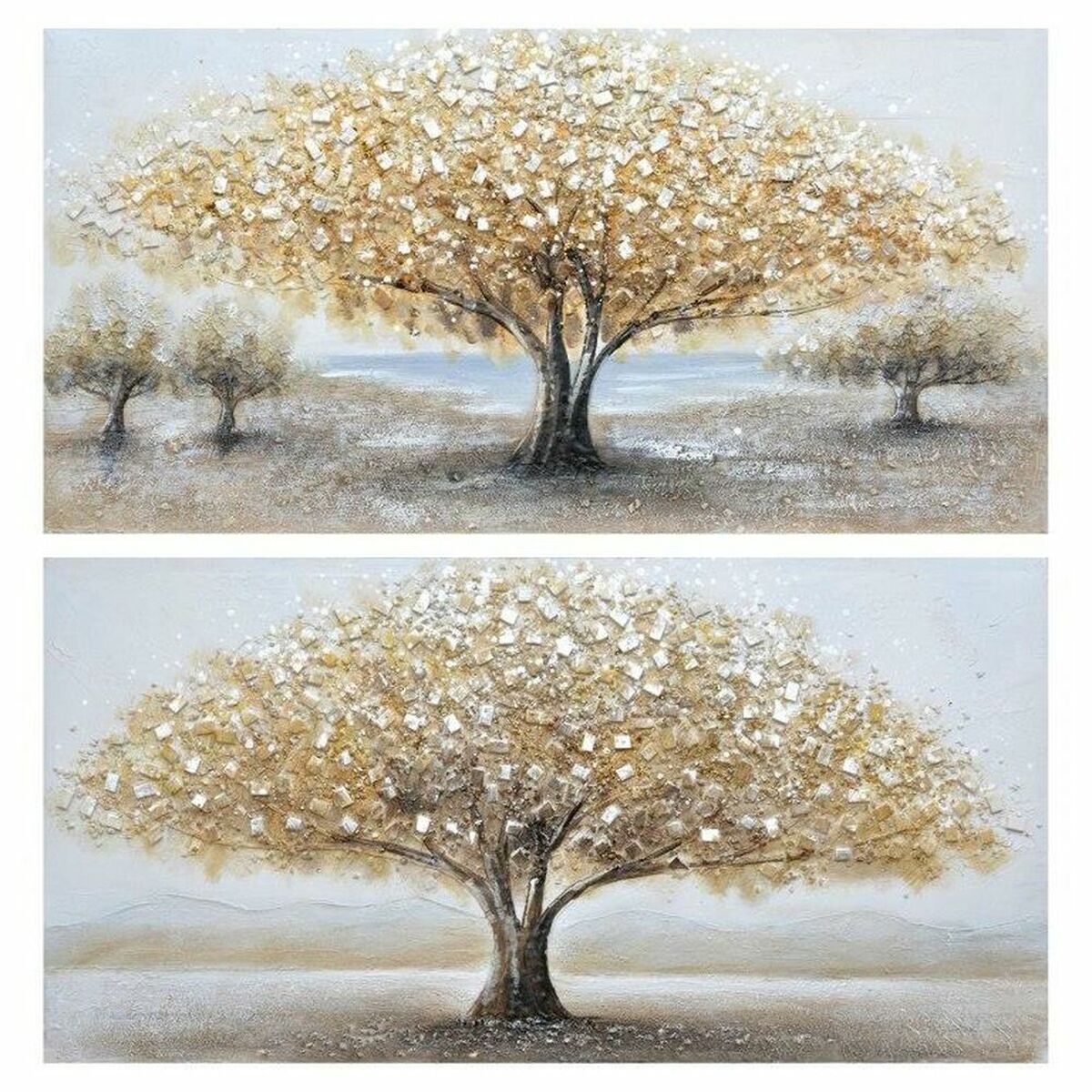 Tavla DKD Home Decor 100 x 3 x 50 cm Träd Traditionell (2 antal) - 3