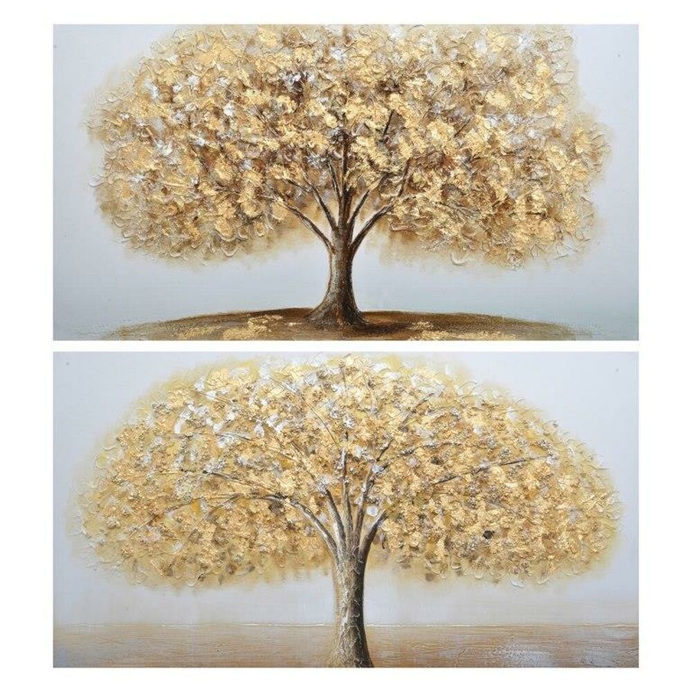 Tavla DKD Home Decor Träd 120 x 3 x 60 cm Traditionell (2 antal)