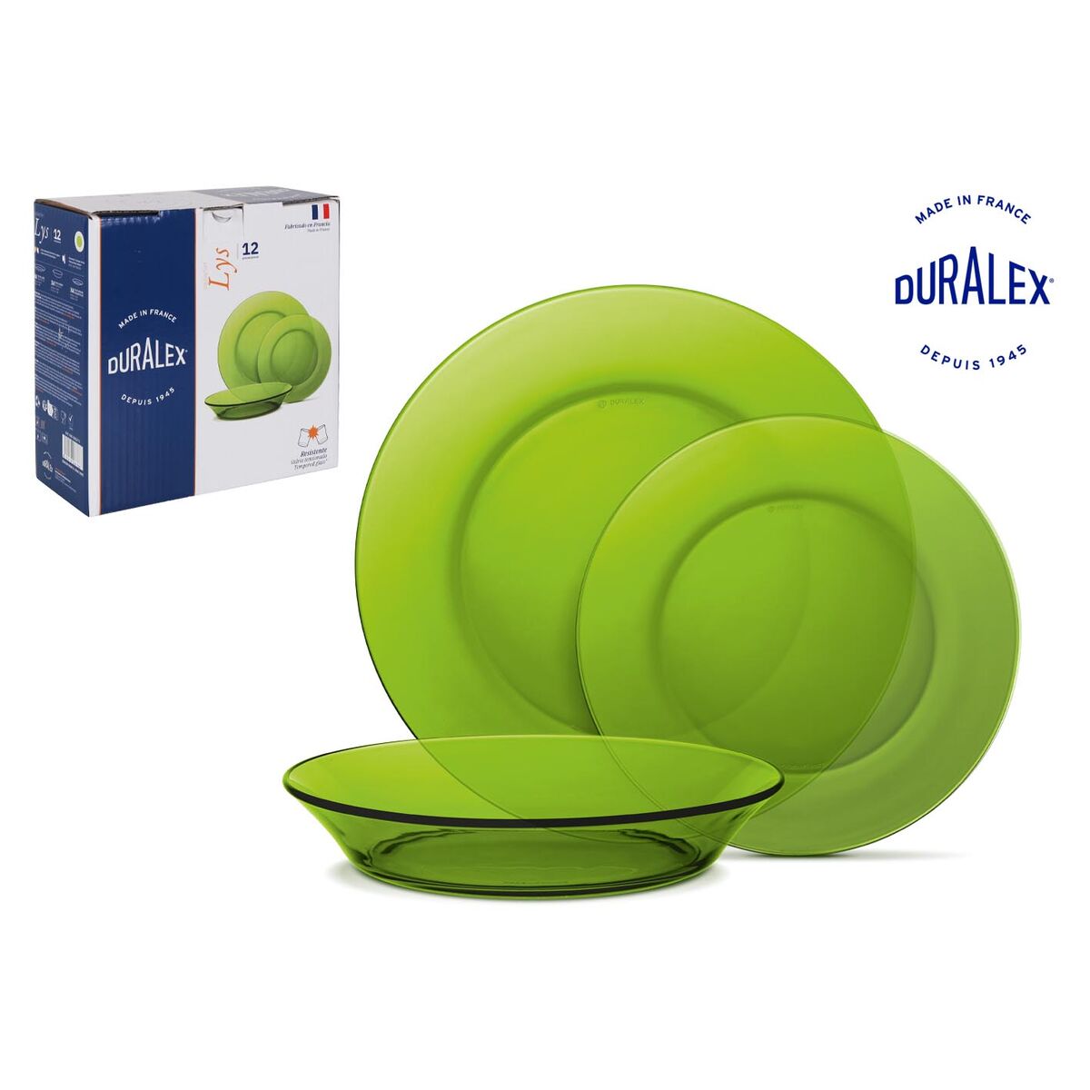 Tallrik Duralex Lys 12 pcs Grön - 3