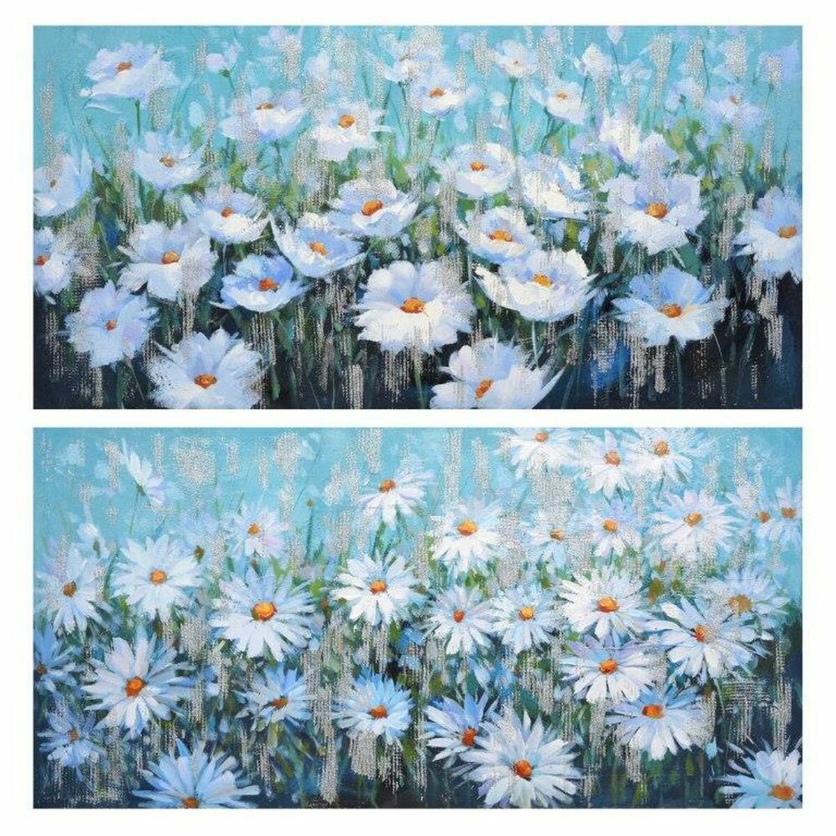 Tavla DKD Home Decor 120 x 3 x 60 cm Virágok Shabby Chic (2 antal) - 4