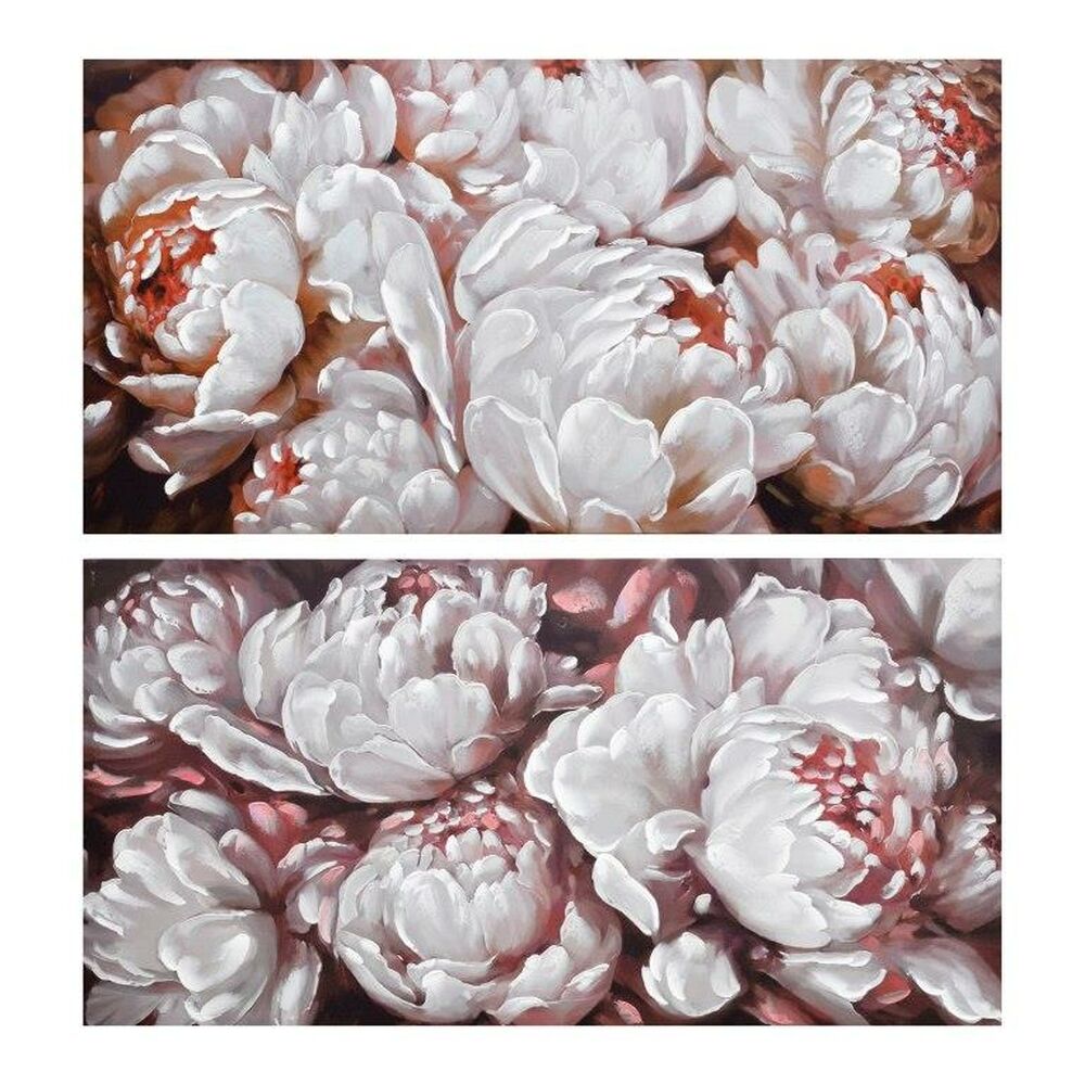 Tavla DKD Home Decor 120 x 3 x 60 cm Virágok Romantisk (2 antal) - 2