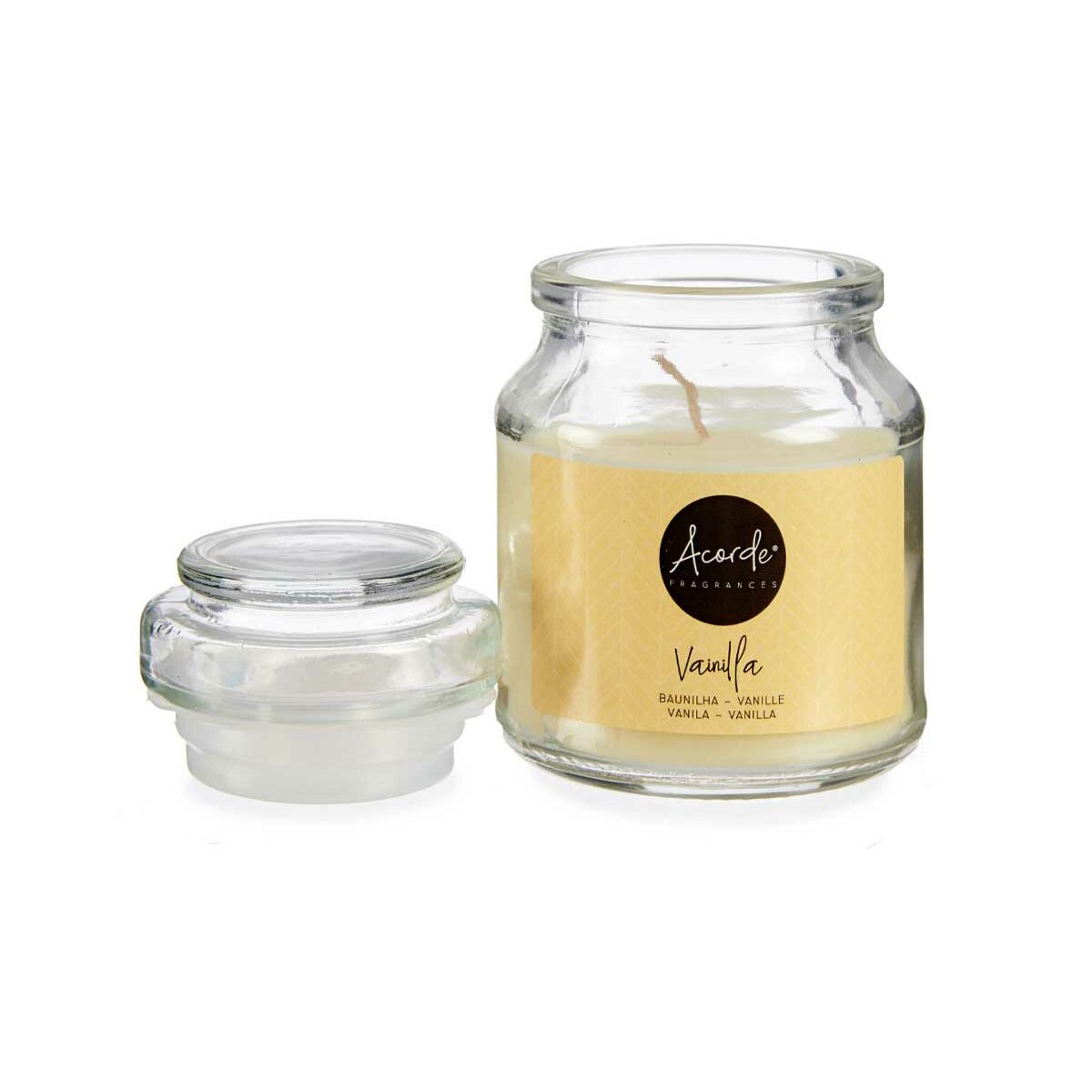 Doftljus Vanilj Beige Glas Vax (7 x 10 x 7 cm) (12 antal) - 3