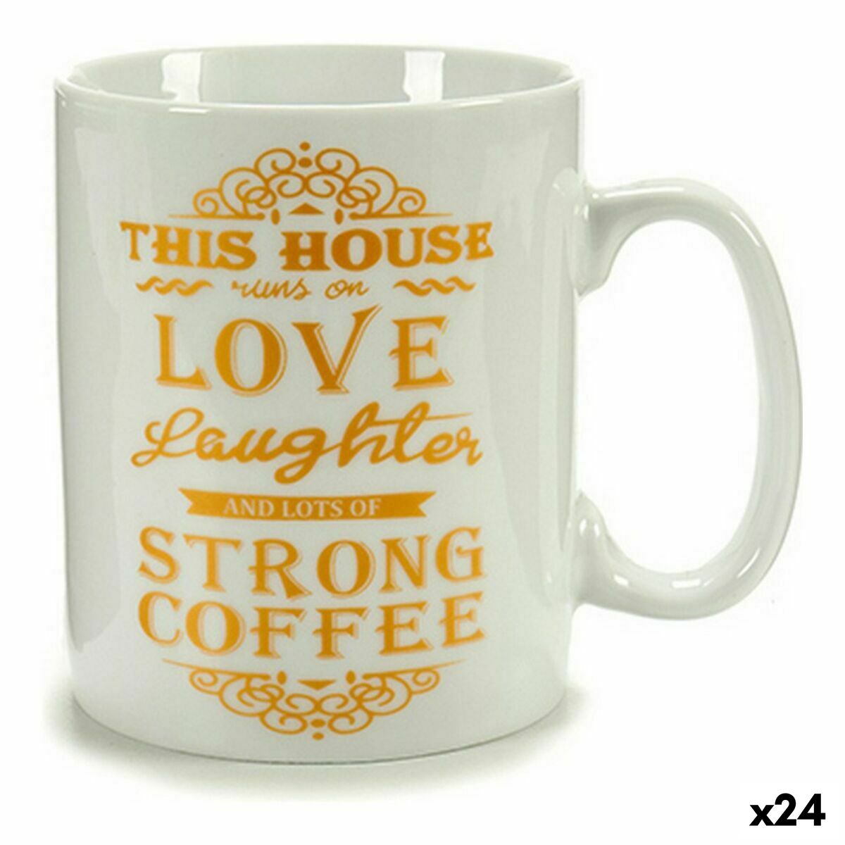 Mugg Coffee Porslin Gyllene Vit 500 ml 24 antal