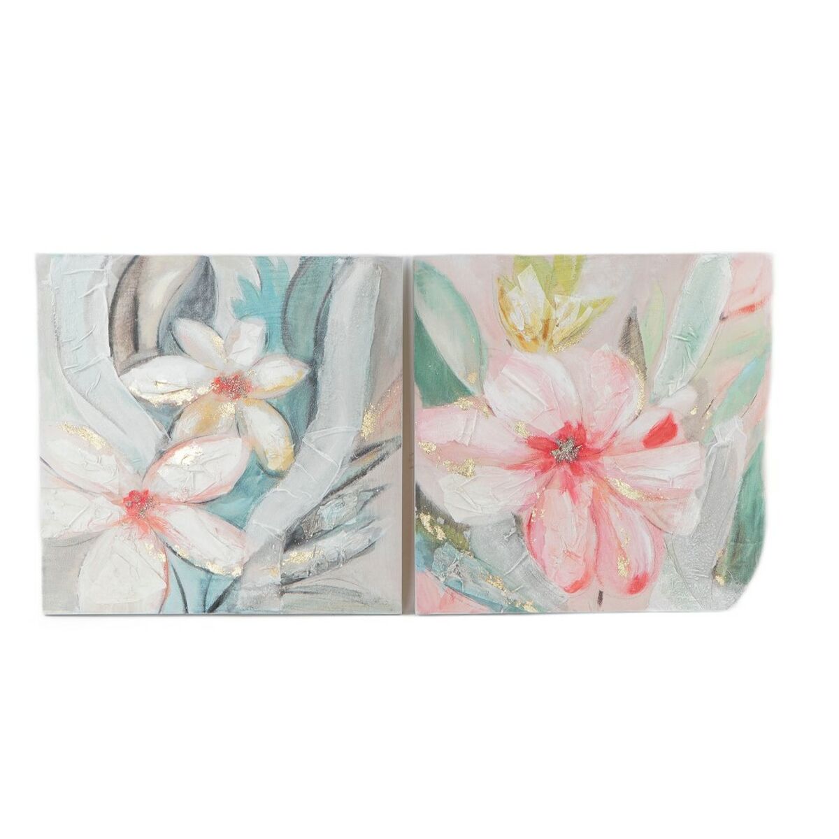 Tavla DKD Home Decor 80 x 3,5 x 80 cm Virágok Shabby Chic (2 antal) - 6