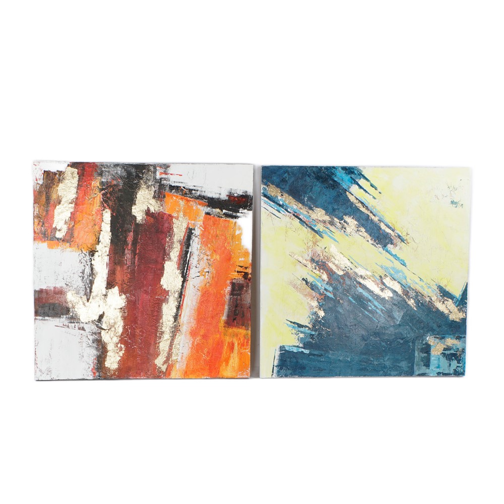 Tavla DKD Home Decor 99,5 x 3,5 x 99,5 cm Abstrakt Modern (2 antal) - 3