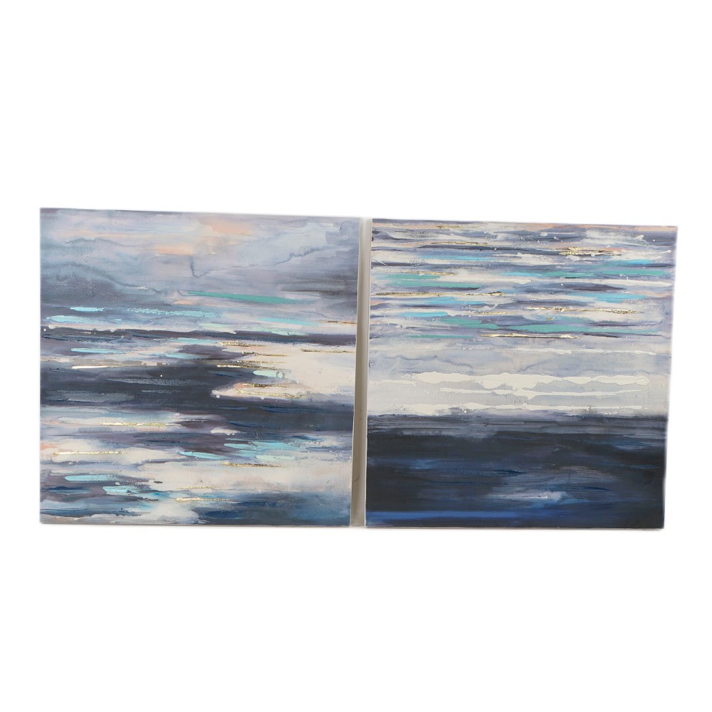 Tavla DKD Home Decor 99,5 x 3,5 x 99,5 cm Abstrakt Modern (2 antal) - 2