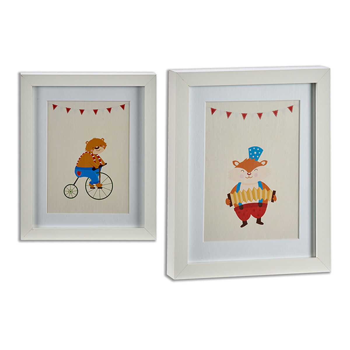 Tavla Cirkus Trä Vit Glas (23 x 28 x 3 cm) (12 antal) - 4