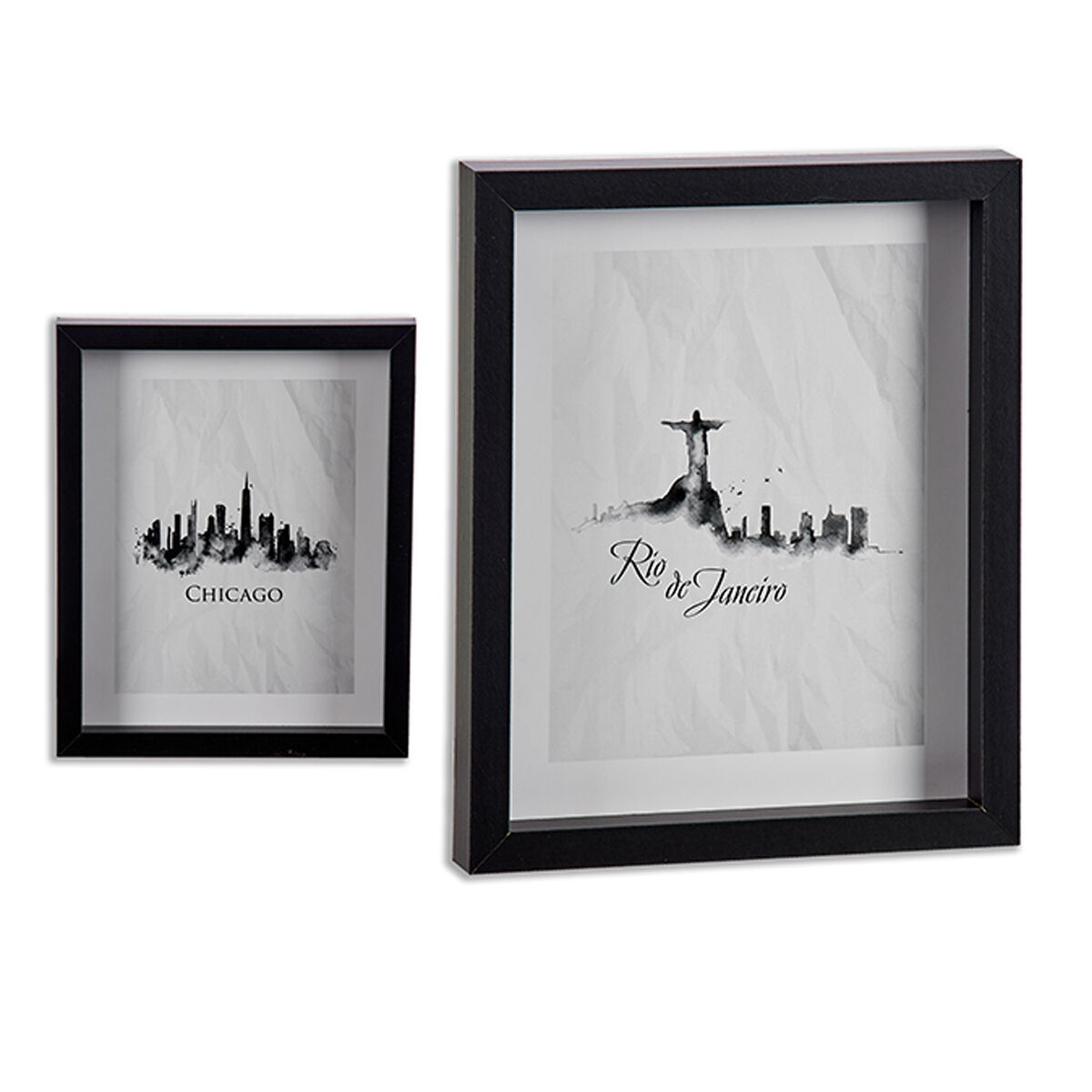 Tavla Stad Svart Glas spånskiva (22 x 2,5 x 27 cm) (12 antal) - 4