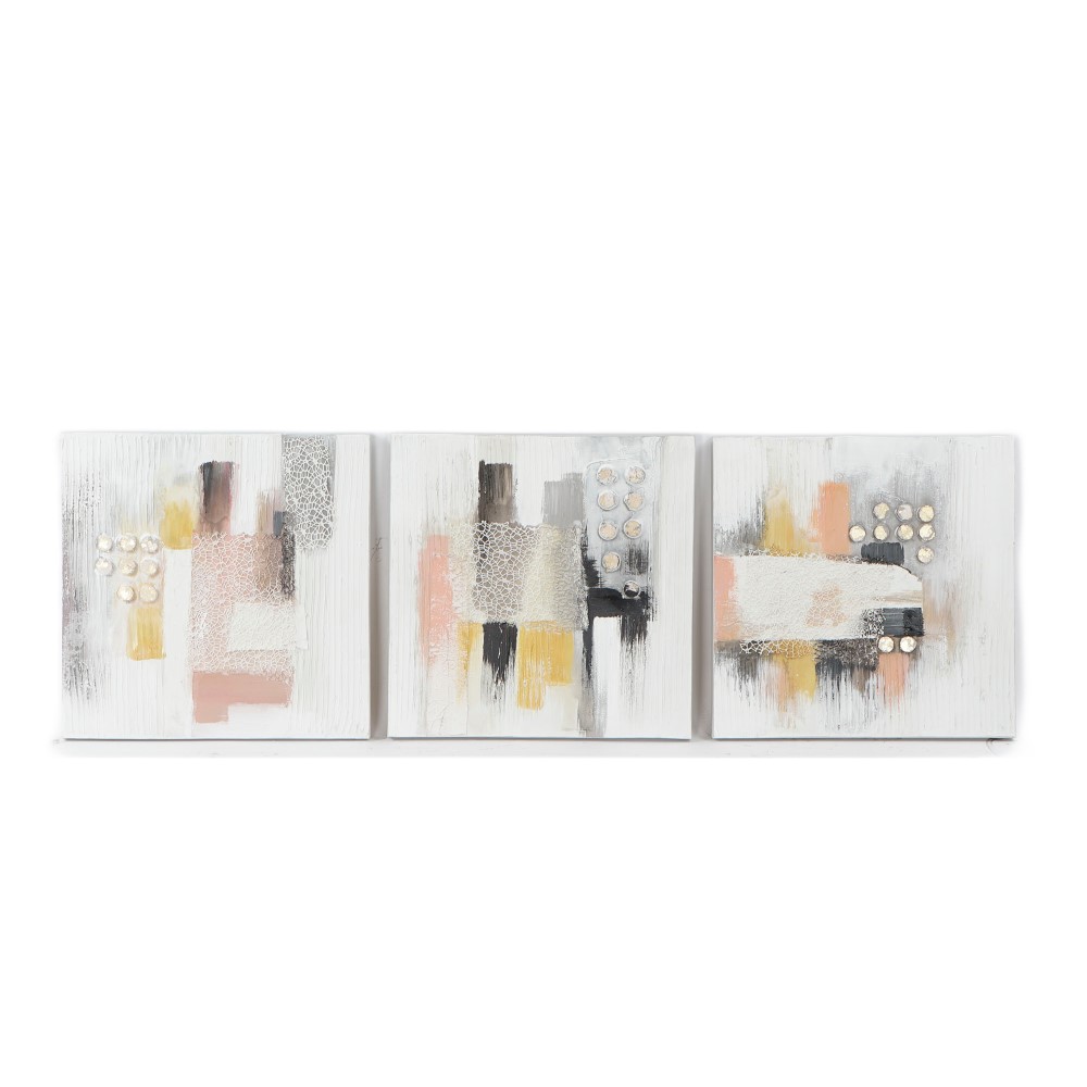 Tavla DKD Home Decor 60 x 2,8 x 60 cm Abstrakt Modern (3 Delar) - 2