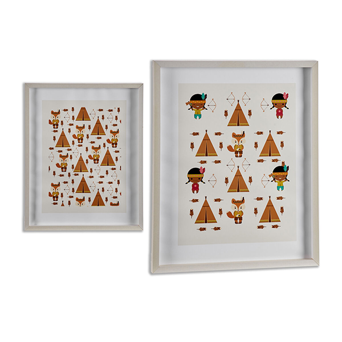 Tavla Brun Trä Vit (6 antal) (2,5 x 52 x 42 cm) - 4