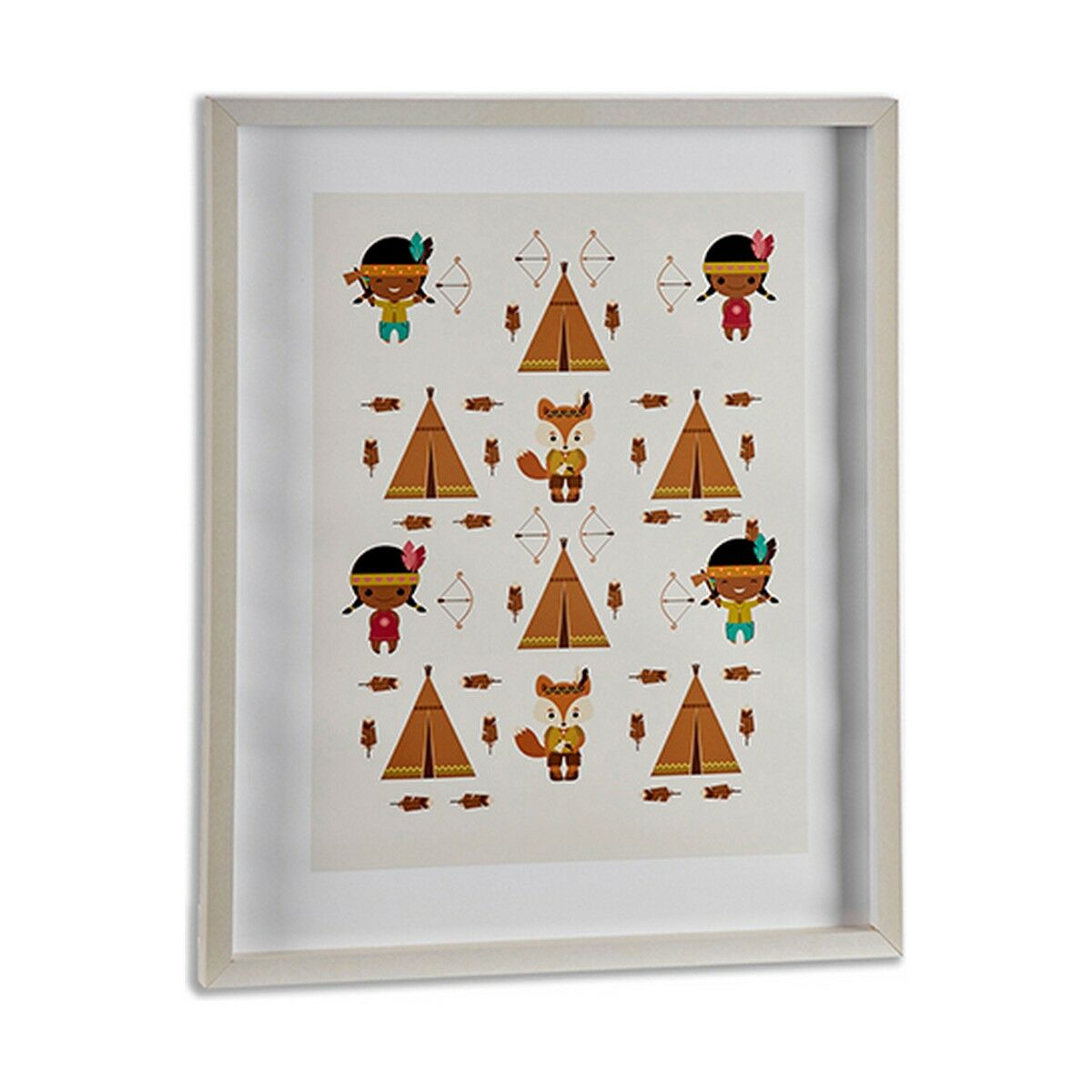 Tavla Brun Trä Vit (6 antal) (2,5 x 52 x 42 cm) - 3