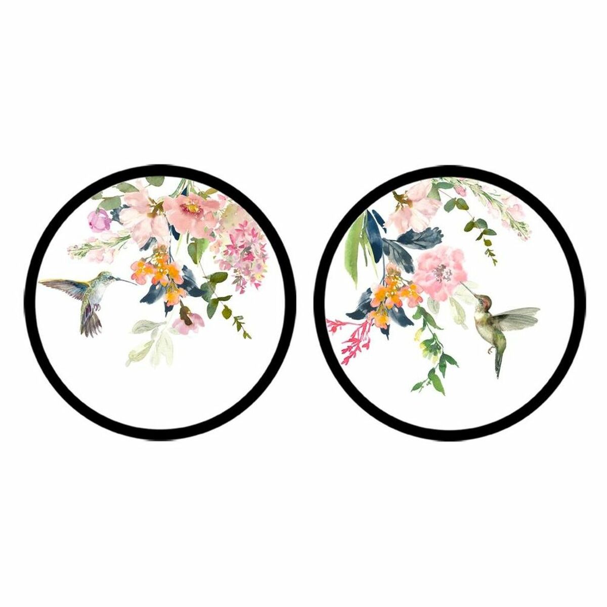 Tavla DKD Home Decor Virágok 70 x 3 x 70 cm Shabby Chic (2 antal) - 2