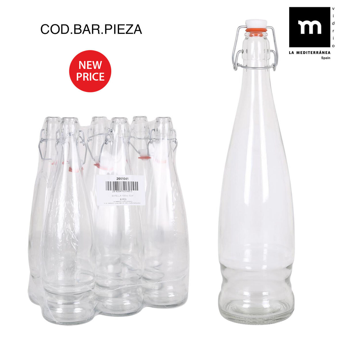 Glasflaska La Mediterránea Eva Propp 1 L - 3