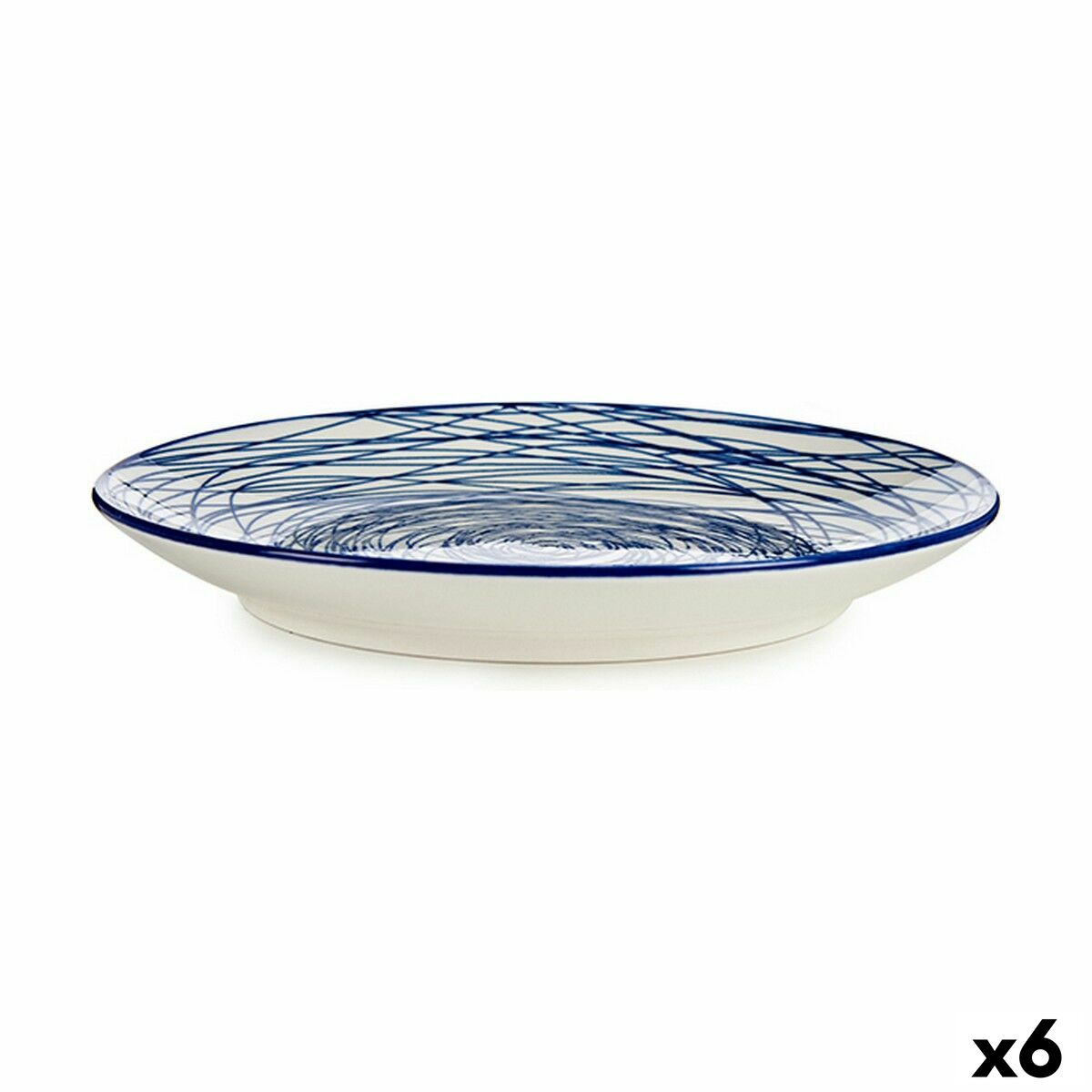 Dessert Ø 20 cm Porslin Blå Vit 6 antal