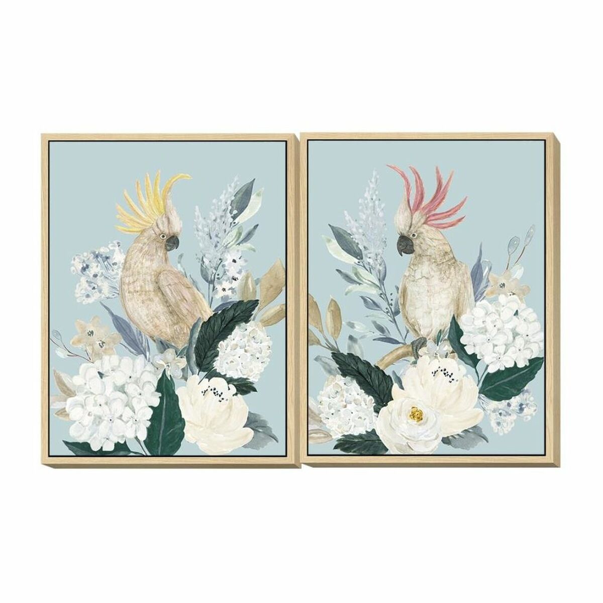 Tavla DKD Home Decor 60 x 4 x 80 cm Virágok Tropiskt (2 antal) - 2