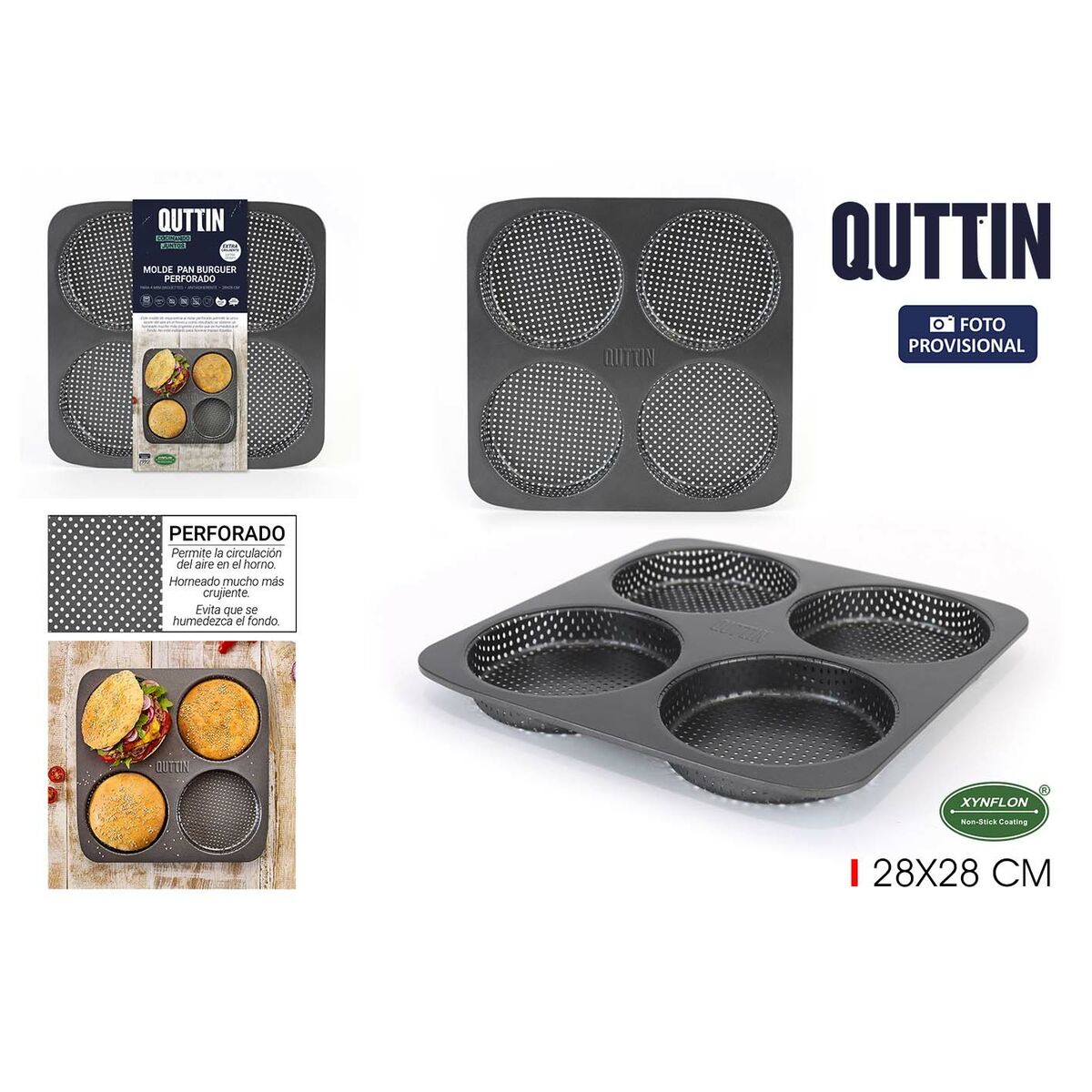 Formgjuten Quttin Burguer 28 x 28 x 2,5 cm - 2