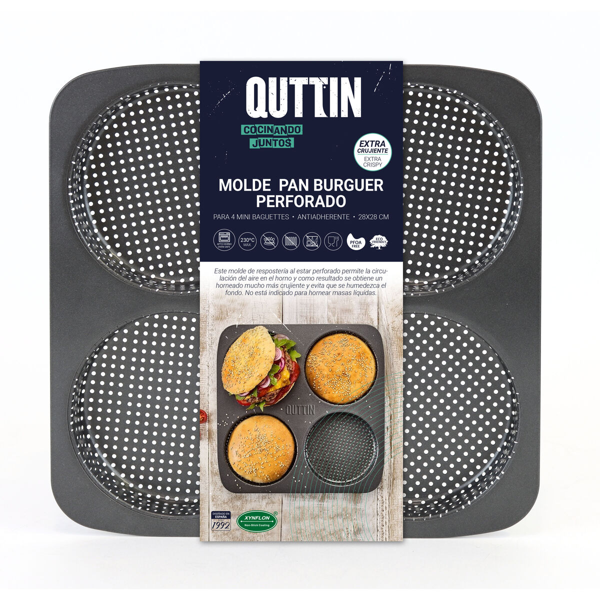 Formgjuten Quttin Burguer 28 x 28 x 2,5 cm