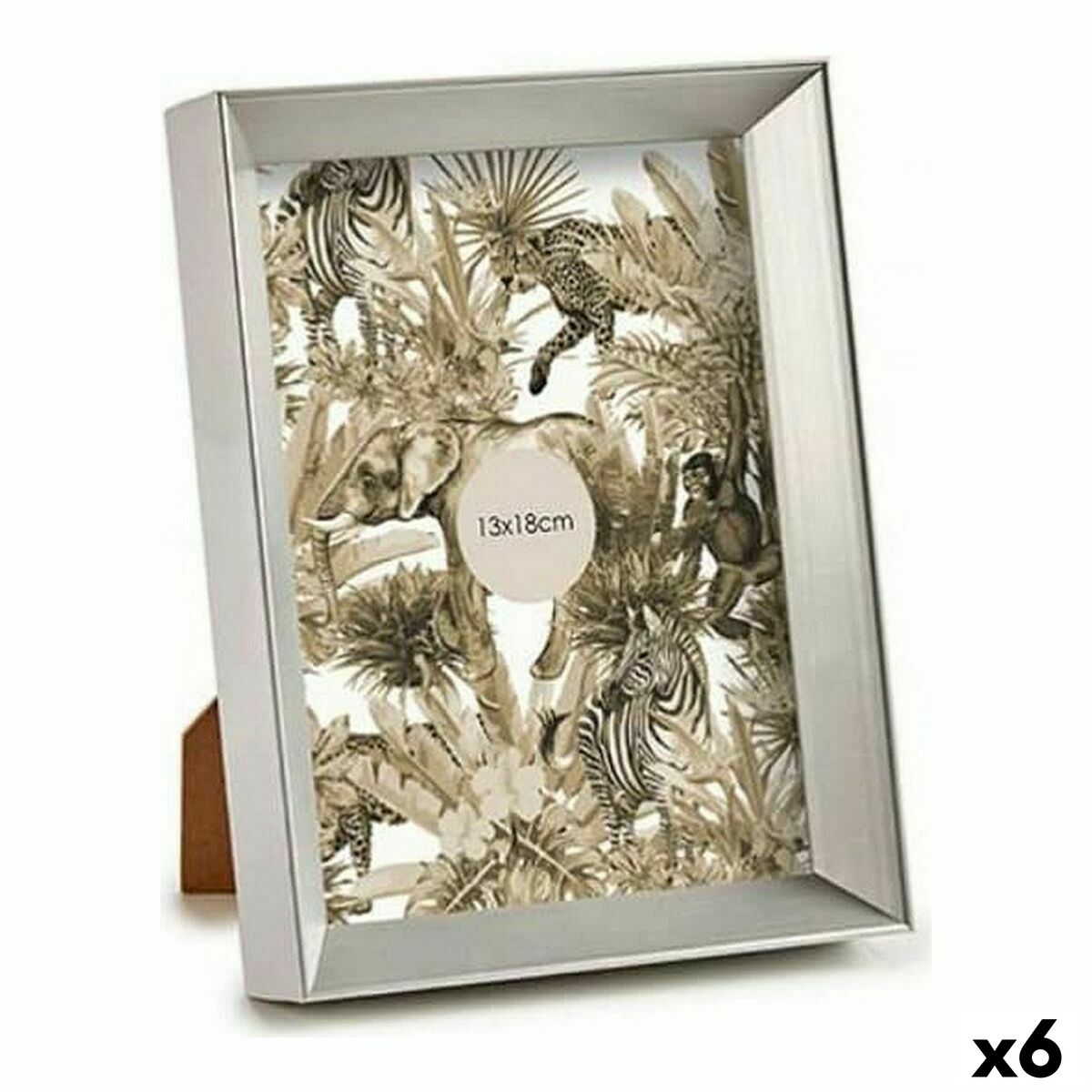 Fotoram Silvrig Plast Glas (15,2 x 3,5 x 20,2 cm) (6 antal)