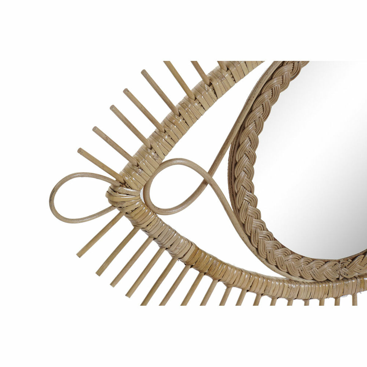 Väggspegel DKD Home Decor 71 x 2 x 45 cm Naturell Brun Rattan Tropiskt - 3