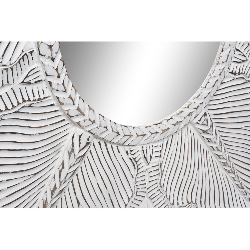 Väggspegel DKD Home Decor ES-161576 Vit Trä MDF Löv av en växt Bali 112 x 2,5 x 112 cm - 3