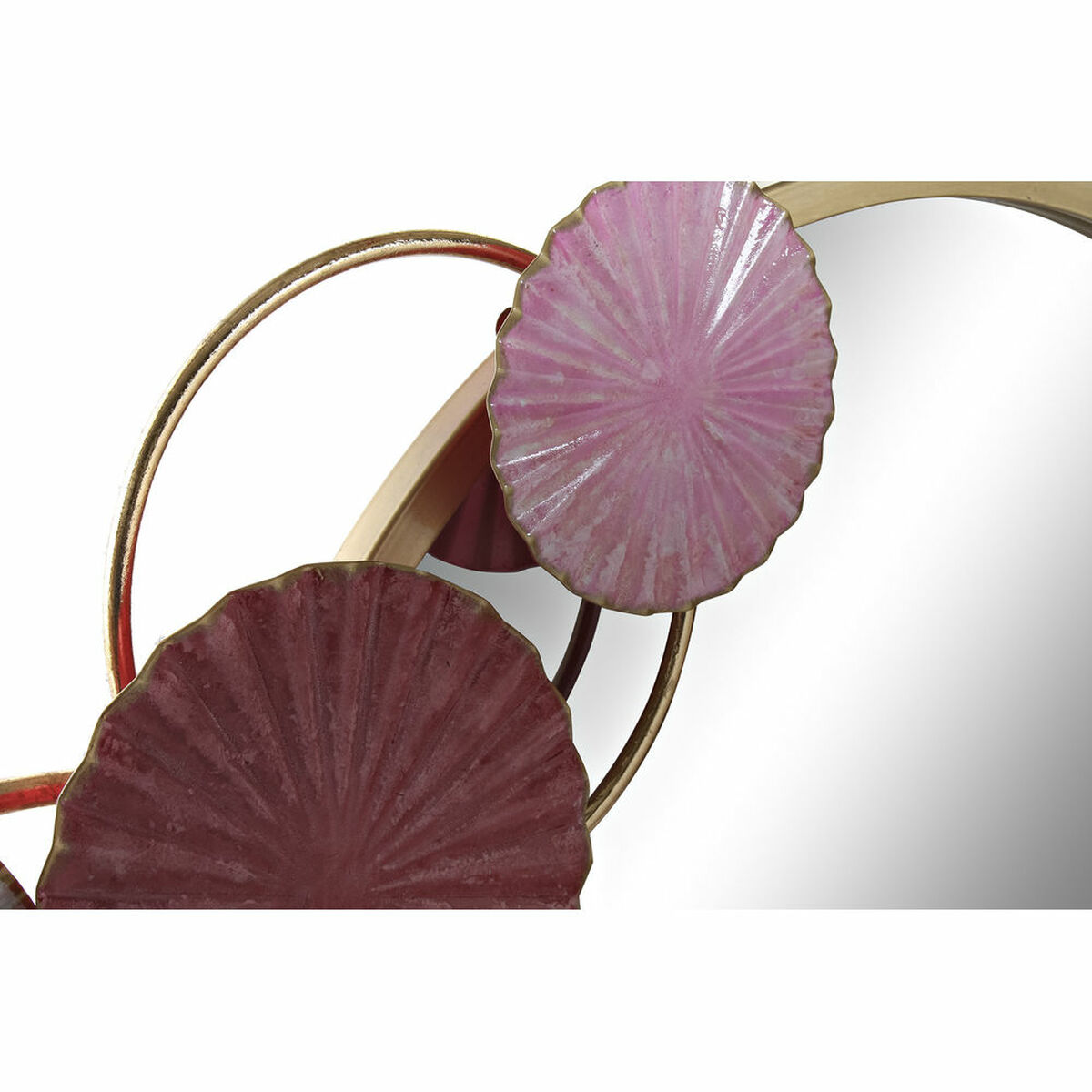 Väggspegel DKD Home Decor S3019207 Speglar Rosa Gyllene Metall Vit Cirklar (116 x 8 x 71 cm) - 6