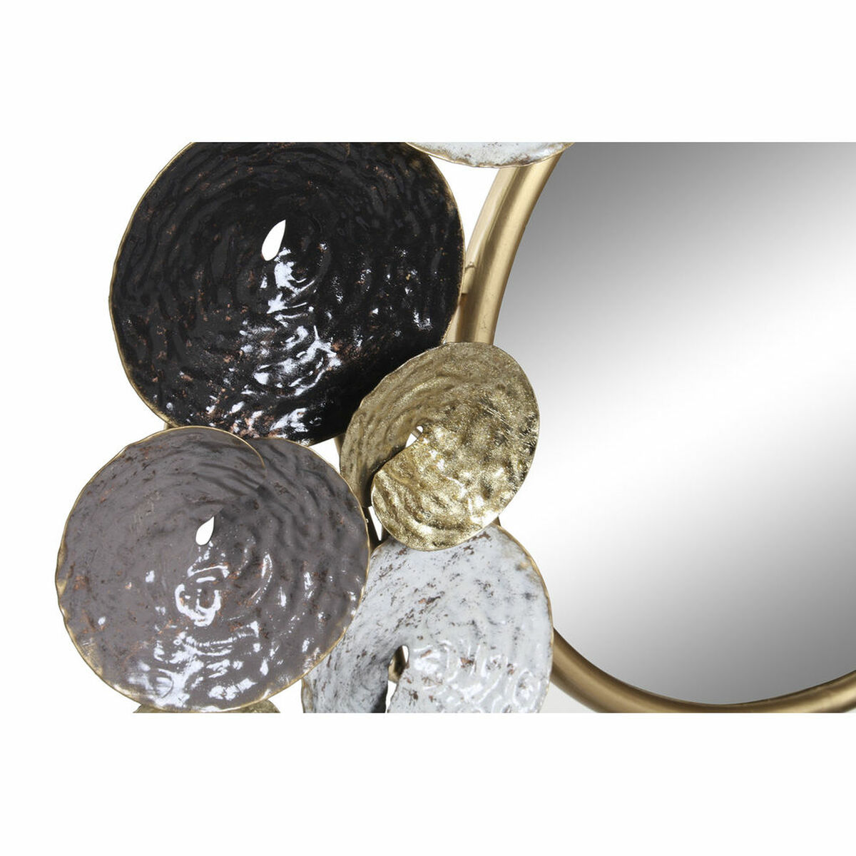 Väggspegel DKD Home Decor Svart Metall Gyllene (67.3 x 6.5 x 67.3 cm) - 6
