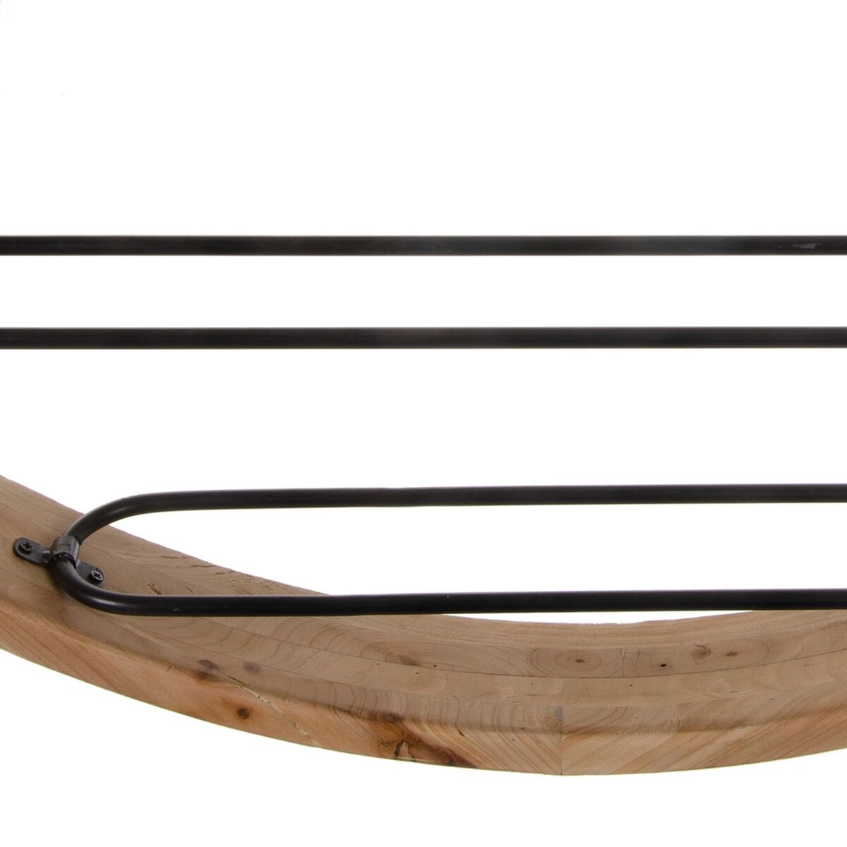 Flaskställ 89,5 x 8 x 89,5 cm Naturell Svart Metall Trä - 3