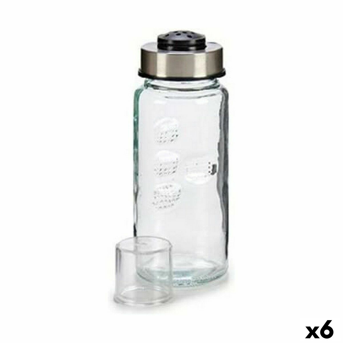 Saltkällare Silvrig Transparent Stål Glas (230 ml) (6 antal)