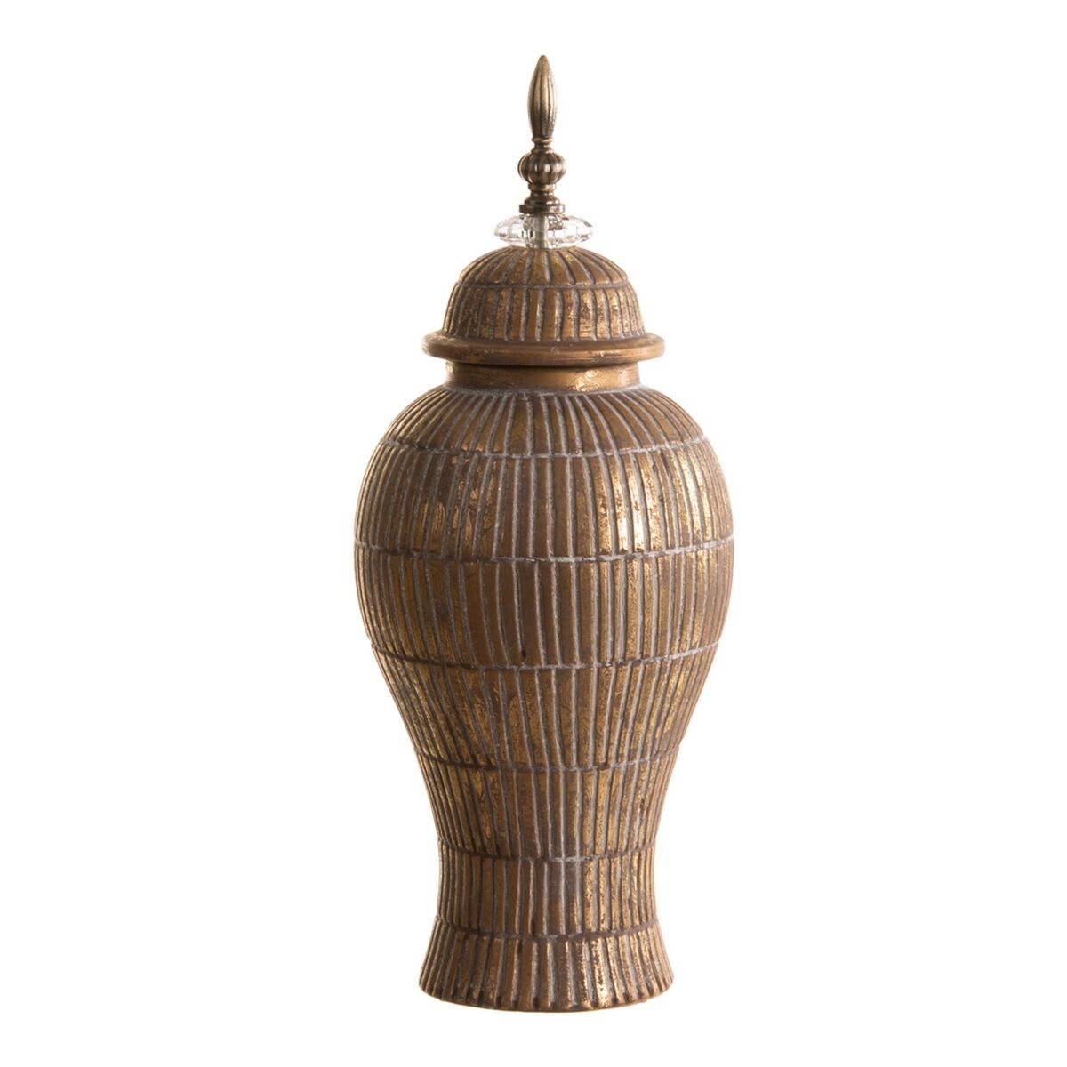 Vas 19 x 19 x 43 cm Keramik Gyllene Vit