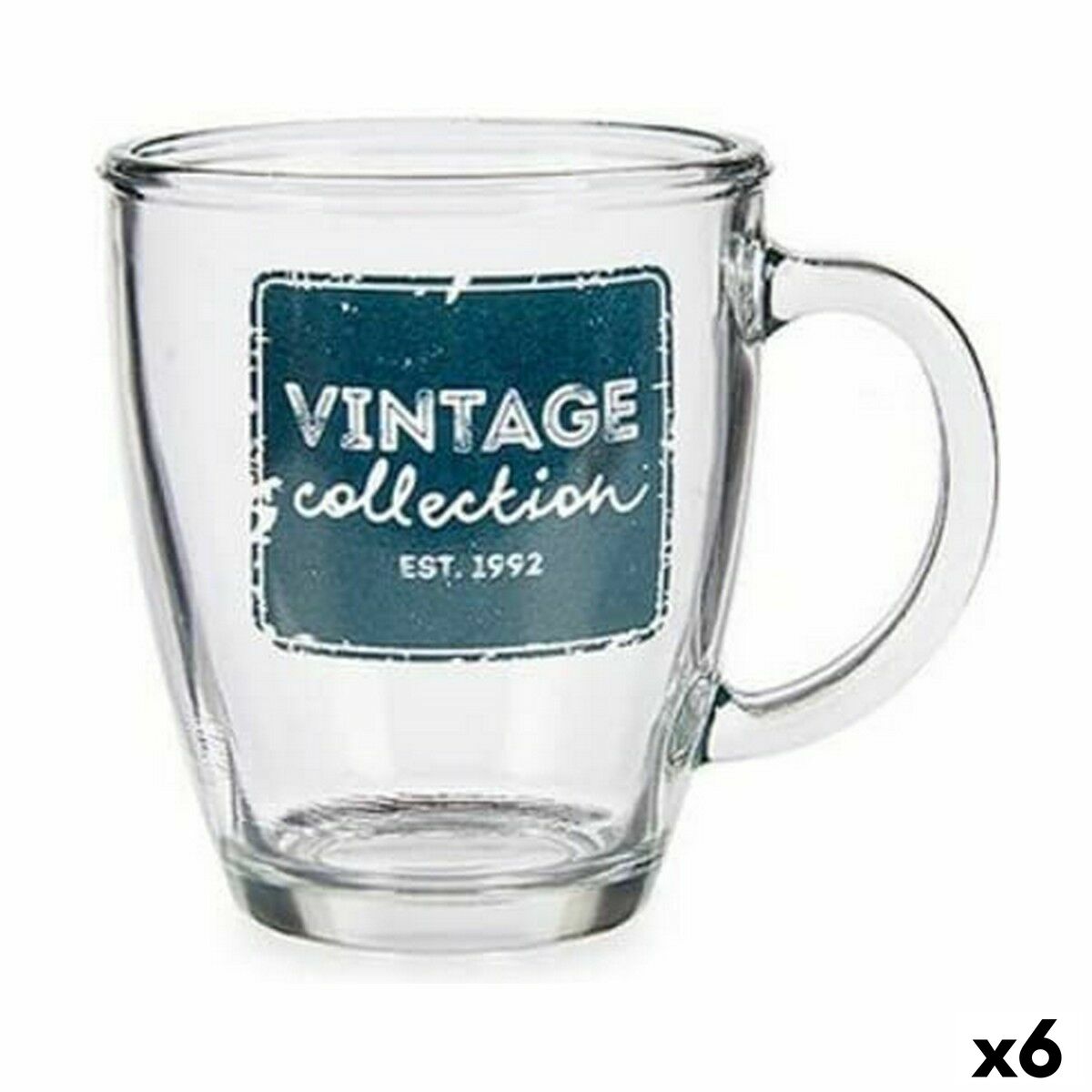 Mugg Vintage Transparent Glas 6 antal (320 ml)