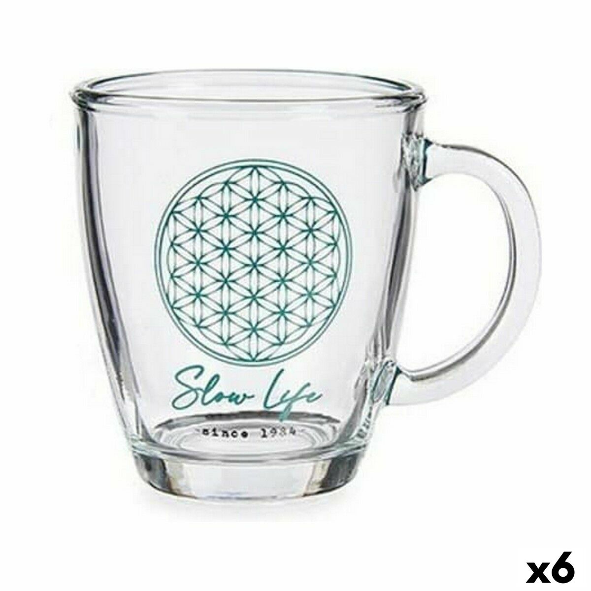 Mugg Slow Life Transparent Glas 6 antal (320 ml)