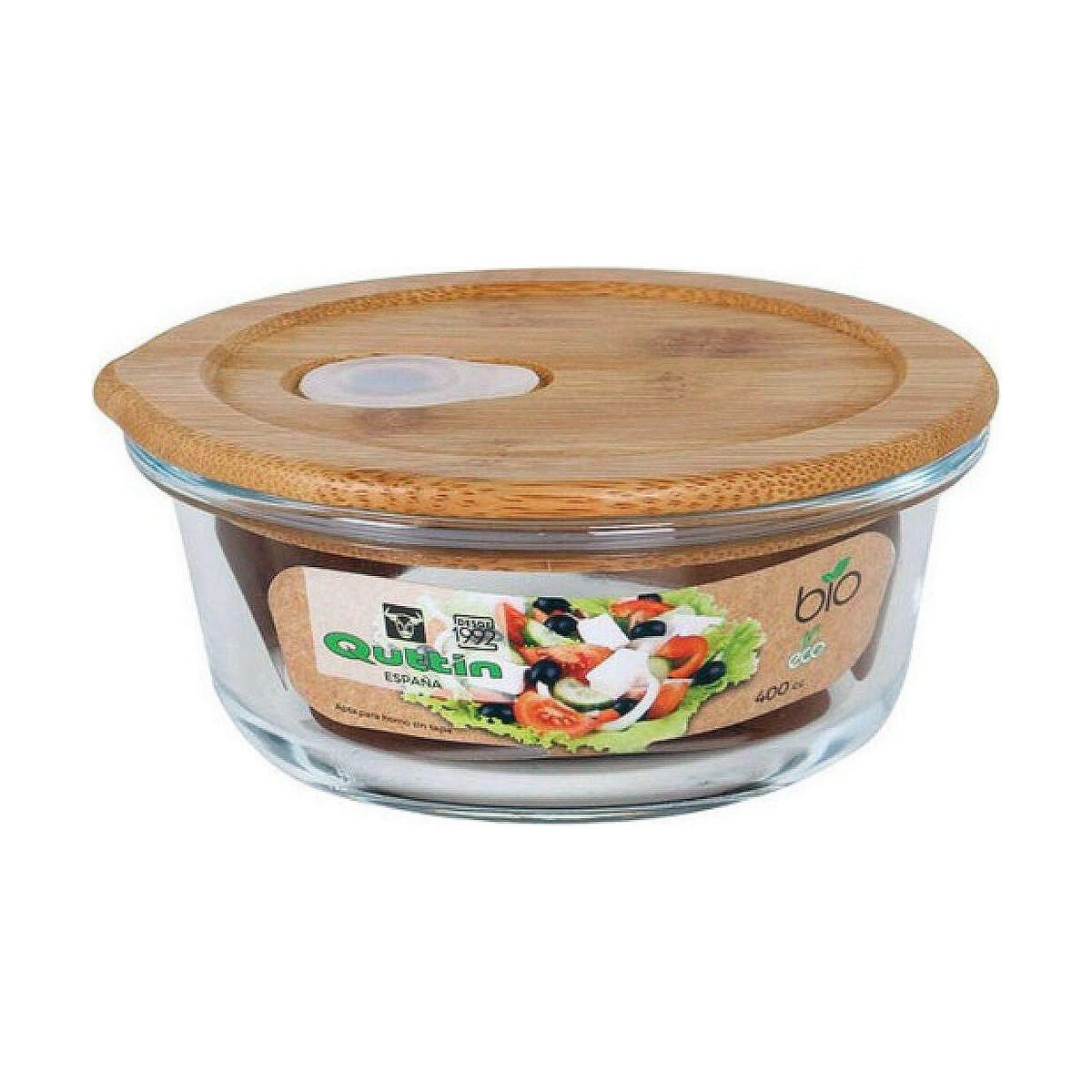 Lunchlåda Quttin 105056 Bambu 17,4 x 18,1 x 7,3 cm 900 ml Borosilikatglas