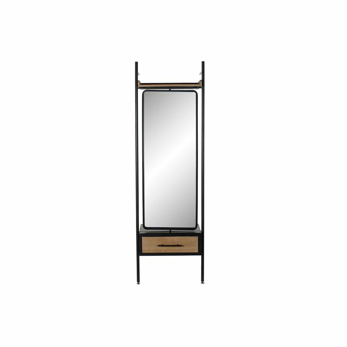Fristående spegel DKD Home Decor Svart Trä Metall Glas (58 x 30 x 191 cm) - 4