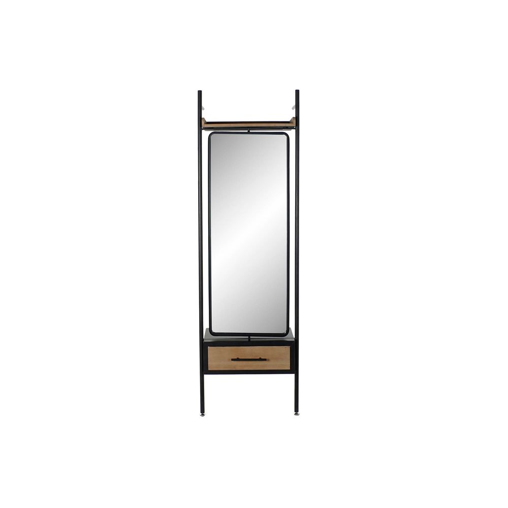 Fristående spegel DKD Home Decor Svart Trä Metall Glas (58 x 30 x 191 cm)