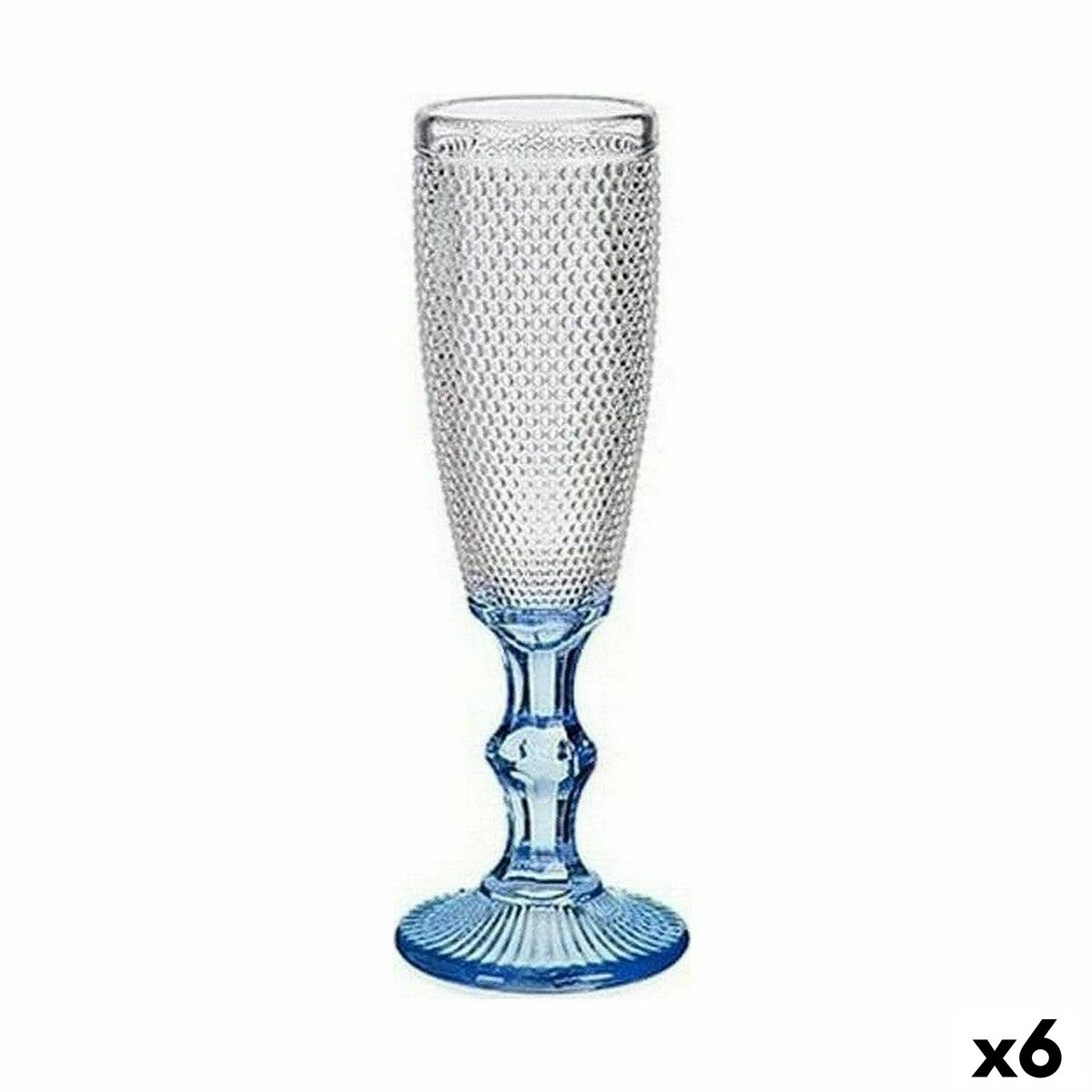 Champagneglas Poäng Blå Transparent Glas 6 antal (180 ml)