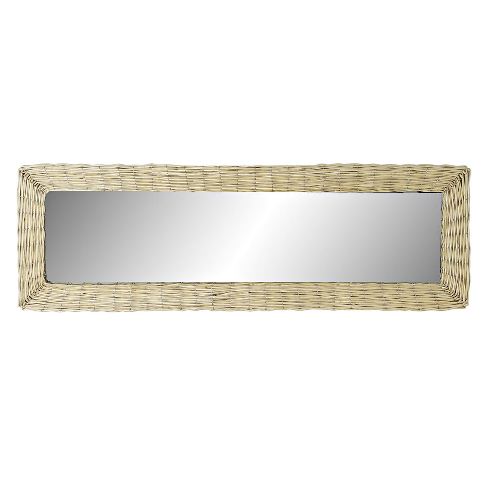 Väggspegel DKD Home Decor Multicolour Naturell vide Glas Bali Flätning 43 x 4 x 132 cm