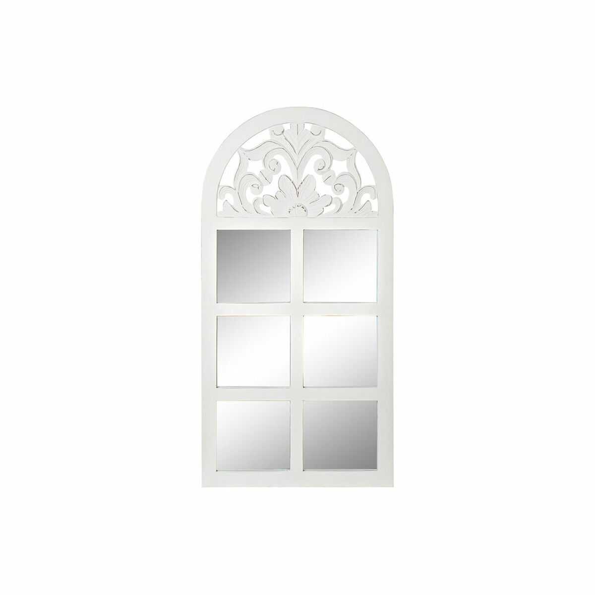 Väggspegel DKD Home Decor Glas Fönster Vit Trä MDF (81 x 2,5 x 162,5 cm) - 5