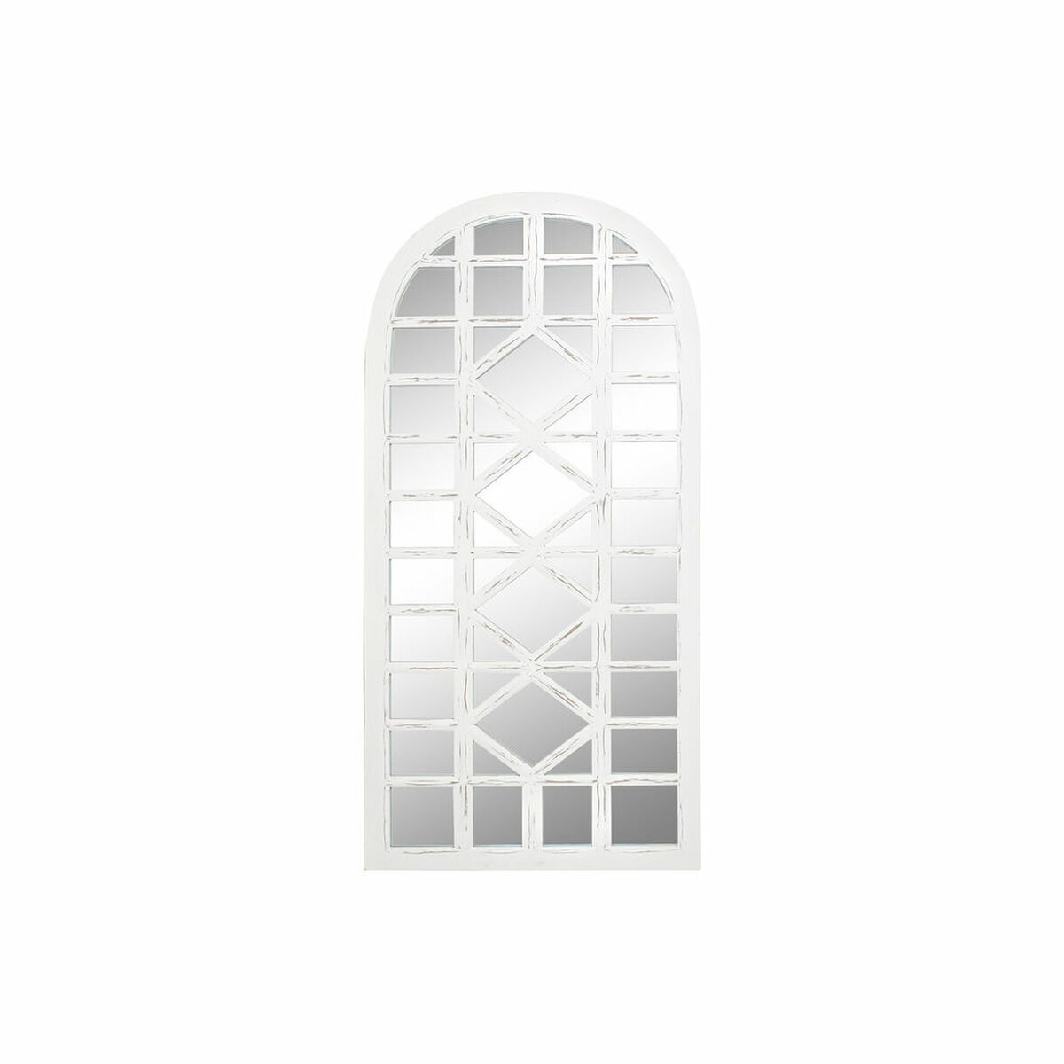 Väggspegel DKD Home Decor Glas Vit Trä MDF Avskalad (91 x 2,5 x 182 cm) - 5
