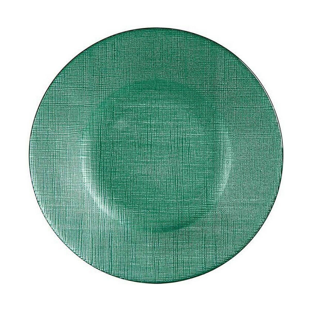 Platt skål Grön Glas 21 x 2 x 21 cm (6 antal) - 2