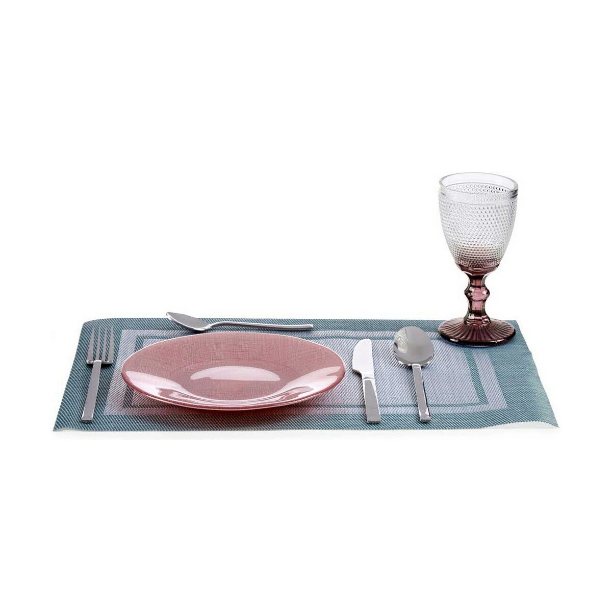 Platt skål Rosa Glas 21 x 2 x 21 cm (6 antal) - 4