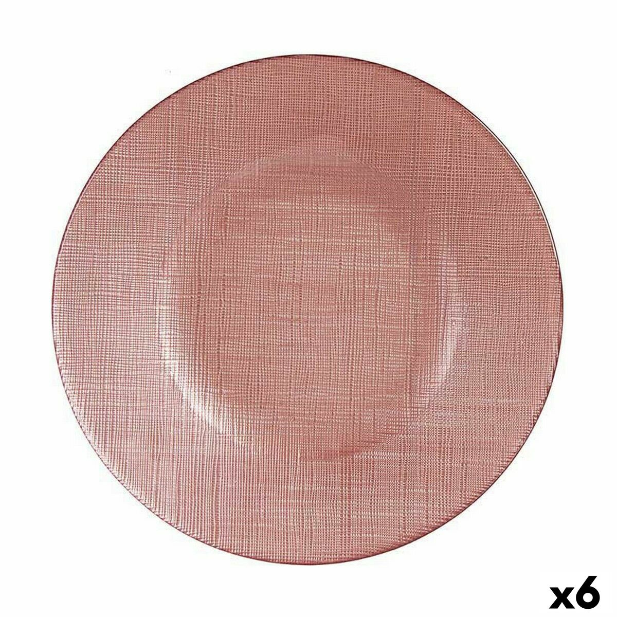 Platt skål Rosa Glas 21 x 2 x 21 cm (6 antal)